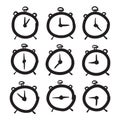 Hand drawn clock vector icons set illustration Royalty Free Stock Photo