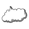 Hand drawn cloud dialogue balloon in doodle style isolated