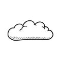 Hand drawn cloud set. Doodle Royalty Free Stock Photo