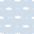 Hand drawn clouds in seamless pattern cartoon style