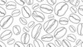 Hand-drawn coffee beans pattern seamless background vector illustration Royalty Free Stock Photo
