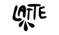 Hand drawn coffee latte lettering Royalty Free Stock Photo