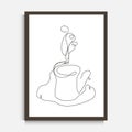 Hand drawn coffee tea cup wall decor Royalty Free Stock Photo