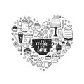 Hand drawn coffee time illustration Royalty Free Stock Photo