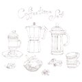 Vintage coffeetime vector illustration set