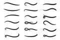 Hand drawn collection of curly swishes, swashes, swoops. Calligraphy swirl. Highlight text elements.