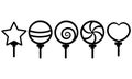 hand drawn collection of lollipops Royalty Free Stock Photo