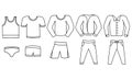 hand drawn collection of mens clothes