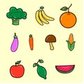 hand drawn collection of vegetables sticker vector