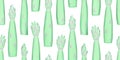 Hand drawn color asparagus seamless pattern. Organic fresh vegetable illustration isolated on white background. Retro vegetable Royalty Free Stock Photo