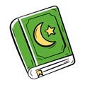 Hand Drawn Color Icon of Alquran Royalty Free Stock Photo