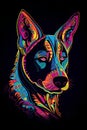 hand drawn color portrait of a dog Royalty Free Stock Photo