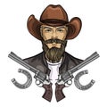 Hand drawn sketch cowboy icon