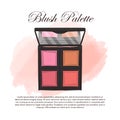 Hand drawn color sketch of an eyeshadow palette Royalty Free Stock Photo