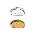 Hand drawn taco. Royalty Free Stock Photo