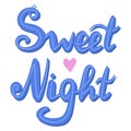 Hand drawn colorful calligraphic lettering of wish good night and sweet dreams. Vector typography poster. Can be used on pillow,