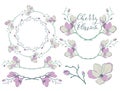 Vector Cherry Blossom Design. Dividers, Frames and Wreaths Royalty Free Stock Photo