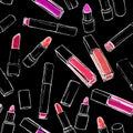 Lipsticks seamless pattern.