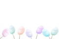 Hand drawn colorful Cotton candies with place for text