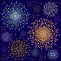 Hand drawn colorful fireworks