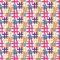 Hand drawn colorful hashtag icon seamless pattern