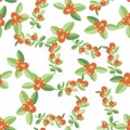 Hand drawn colorful seamless pattern with Tangerines. Vector wallpaper with ripe citrus fruits