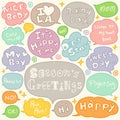 Hand Drawn Colorful Speech and Thought Bubbles Doodle Collection Vector Illustration