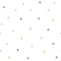 Hand drawn colorful triangles seamless pattern