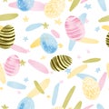 Seamless pattern. Easter theme objects. Happy easter