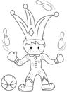 Hand drawn coloring page of a juggler Royalty Free Stock Photo