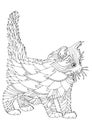Hand drawn coloring page - The Siberian Cat