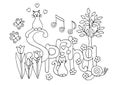 Hand drawn coloring page on spring theme Royalty Free Stock Photo