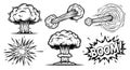 Comic Book Explosion and Impact Effects Vector Set Royalty Free Stock Photo
