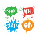 Hand drawn Comic burst text balloons with doodle style vector isolated Royalty Free Stock Photo