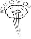 Hand drawn comic explosion cloud expanding with speed lines and smoke puffs. Creating a dynamic visual effect suitable