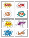 Hand drawn Comic sound speech effect bubbles set