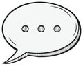 Hand drawn comic style speech bubble with ellipsis points for chat or dialogue Royalty Free Stock Photo
