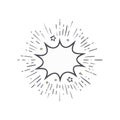 Hand-Drawn Comic Style Speech Bubble with Stars and Rays on White Background Royalty Free Stock Photo
