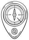 Hand-drawn compass illustration, navigation symbol for travel, orientation, and direction Royalty Free Stock Photo