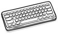 Hand drawn computer keyboard sketch. Black and white monochrome vector illustration of technology equipment Royalty Free Stock Photo