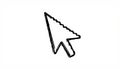 A hand-drawn computer mouse cursor on a white background Royalty Free Stock Photo