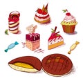 Hand drawn confections dessert pastry bakery