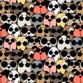 Hand Drawn Cool Dogs Pattern Background.