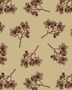 Hand drawn Coral Seamless Pattern Vector.