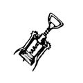 Hand Drawn corkscrew doodle. Sketch style icon. Decoration element. Isolated on white background. Flat design. Vector illustration