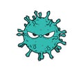 Coronavirus virus cartoon doodle illustration