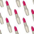 Hand drawn cosmetics pattern. Beauty and makeup. Royalty Free Stock Photo