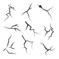Hand drawn cracked glass, wall, ground. lightning storm effect