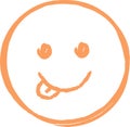 Hand Drawn Crayon Happy Face Emoticon Royalty Free Stock Photo