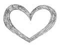 Hand drawn, crayon heart shape